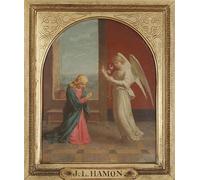 HRJUBWREE Classic Canvas Picture Art Canvas Print Modern Oil Painting the Annunciation by Jean-louis Hamon Artwork on Wall for Office Decor 60x90cm