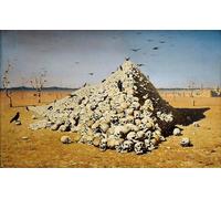 HRJUBWREE Classic Canvas Picture Art Canvas Print Modern Oil Painting the Apotheosis of War by Vasili Vasilievich Vereshchagin Artwork on Wall for Home Decor 60x90cm