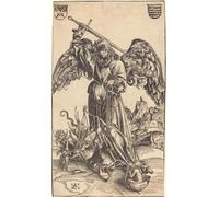 HRJUBWREE Classic Canvas Picture Art Canvas Print Modern Oil Painting the Archangel Weighing a Soul by Lucas Cranach the Elder Artwork on Wall for Home Decor 60x90cm
