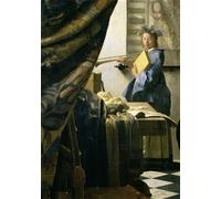 HRJUBWREE Classic Canvas Picture Art Canvas Print Modern Oil Painting The artist's studio by Jan Vermeer van Delft Artwork on Wall for Office Decor 60x90cm