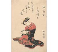 HRJUBWREE Classic Canvas Picture Art Canvas Print Modern Oil Painting the Courtesan Kasugano Writing a Letter by Famous Artist Artwork on Wall for Home Decor 60x90cm