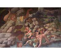 HRJUBWREE Classic Canvas Picture Art Canvas Print Modern Oil Painting the Fall of the Giants Sala Dei Giganti by Giulio Romano Artwork on Wall for Home Decor 60x90cm