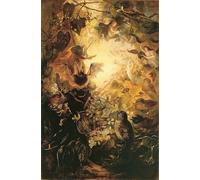 HRJUBWREE Classic Canvas Picture Art Canvas Print Modern Oil Painting the Girl Haunt by Florence Vernon Artwork on Wall for Office Decor 60x90cm