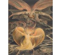 HRJUBWREE Classic Canvas Picture Art Canvas Print Modern Oil Painting the Great Red Dragon and the Woman Clothed with the Sun by William Blake Artwork on Wall for Office Decor 60x90cm