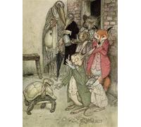 HRJUBWREE Classic Canvas Picture Art Canvas Print Modern Oil Painting the Hare and the Tortoise by Arthur Rackham Artwork on Wall for Home Decor 60x90cm