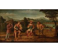 HRJUBWREE Classic Canvas Picture Art Canvas Print Modern Oil Painting the Judgement of Midas the Musical Contest Between and Marsyas by Battista Cima Da Conegliano for Home Decor 60x90cm