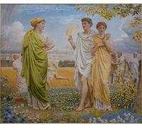 HRJUBWREE Classic Canvas Picture Art Canvas Print Modern Oil Painting the Love of the Winds and the Seasons by Albert Moore Artwork on Wall for Home Decor 60x90cm
