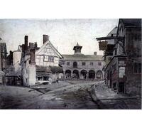 HRJUBWREE Classic Canvas Picture Art Canvas Print Modern Oil Painting the Market Place by Cornelius Varley Artwork on Wall for Home Decor 60x90cm