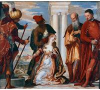 HRJUBWREE Classic Canvas Picture Art Canvas Print Modern Oil Painting the Martyrdom of Saint Justine Sainte Justine of Padua Is Pierced with a Stroke of Swords by Veronese for Office Decor 60x90cm
