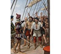 HRJUBWREE Classic Canvas Picture Art Canvas Print Modern Oil Painting the Mutiny of the Crew of the Portuguese Flor De La Mar Against Their General by Tancredi Scarpelli for Home Decor 60x90cm