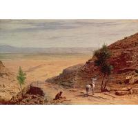 HRJUBWREE Classic Canvas Picture Art Canvas Print Modern Oil Painting the Road Between Jerusalem and Jericho by Hubert Von Herkomer Artwork on Wall for Home Decor 60x90cm