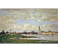 HRJUBWREE Classic Canvas Picture Art Canvas Print Modern Oil Painting the Tete De Flandres At Anvers by Eugene Louis Boudin Artwork on Wall for Office Decor 60x90cm