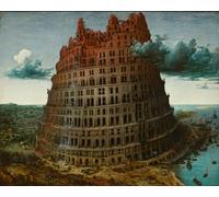 HRJUBWREE Classic Canvas Picture Art Canvas Print Modern Oil Painting the Tower of Babel by Pieter Bruegel the Elder Artwork on Wall for Office Decor 60x90cm