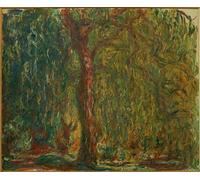 HRJUBWREE Classic Canvas Picture Art Canvas Print Modern Oil Painting the Weeping Willow by Claude Monet Artwork on Wall for Office Decor 60x90cm