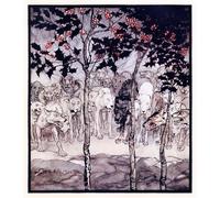 HRJUBWREE Classic Canvas Picture Art Canvas Print Modern Oil Painting They Stood Outside Filled with Savagery and Terror by Arthur Rackham Artwork on Wall for Home Decor 60x90cm