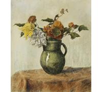 HRJUBWREE Classic Canvas Picture Art Canvas Print Modern Oil Painting Vase of Flowers by Paul Ranson Artwork on Wall for Office Decor 60x90cm