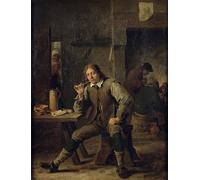 HRJUBWREE Famous Paintings Pictures Artwork Picture a Smoker Leaning on a Table by David Teniers the Younger Photo Wall Print for Office Decor 60x90cm