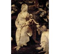 HRJUBWREE Famous Paintings Pictures Artwork Picture Adoration of the Magi Detail of the Virgin Mary by Leonardo Da Vinci Photo Wall Print for Office Decor 60x90cm