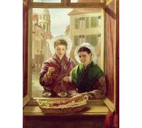 HRJUBWREE Famous Paintings Pictures Artwork Picture At My Window Boulogne by William Powell Frith Photo Wall Print for Home Decor 60x90cm