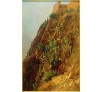 HRJUBWREE Famous Paintings Pictures Artwork Picture C Morning Star Opuntia on a Slope on by Carl Morgenstern Photo Wall Print for Office Decor 60x90cm