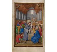HRJUBWREE Famous Paintings Pictures Artwork Picture Christ Washing the Apostles Feet by Simon Bening Photo Wall Print for Office Decor 60x90cm