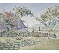 HRJUBWREE Famous Paintings Pictures Artwork Picture Comblat-le-château the Meadow Opus June-july by Paul Signac Photo Wall Print for Home Decor 60x90cm