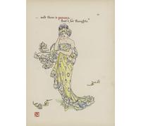 HRJUBWREE Famous Paintings Pictures Artwork Picture Flowers From Shakespeares Garden by Walter Crane Photo Wall Print for Office Decor 60x90cm