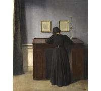 HRJUBWREE Famous Paintings Pictures Artwork Picture Ida Standing At a Desk by Vilhelm Hammershoi Photo Wall Print for Home Decor 60x90cm