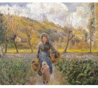 HRJUBWREE Famous Paintings Pictures Artwork Picture in the Vegetable Garden by Camille Jacob Pissarro Photo Wall Print for Home Decor 60x90cm