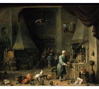 HRJUBWREE Famous Paintings Pictures Artwork Picture Interior of a Laboratory with an Alchemist David the Younger Teniers Photo Wall Print for Office Decor 60x90cm