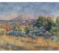 HRJUBWREE Famous Paintings Pictures Artwork Picture Mount of Sainte Victoire by Pierre Auguste Renoir Photo Wall Print for Home Decor 60x90cm