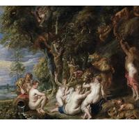 HRJUBWREE Famous Paintings Pictures Artwork Picture Nymphs and Satyrs by Peter Paul Rubens Photo Wall Print for Office Decor 60x90cm