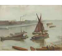 HRJUBWREE Famous Paintings Pictures Artwork Picture Old Battersea Reach by Jamess Abbott Mcneill Whistler Photo Wall Print for Office Decor 60x90cm