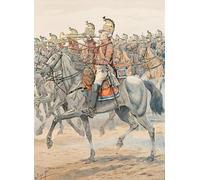HRJUBWREE Famous Paintings Pictures Artwork Picture Outfit of the French Troops At All Times Trumpet of the Orleans Regiment Dragons Photo Wall Print for Home Decor 60x90cm