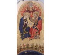 HRJUBWREE Famous Paintings Pictures Artwork Picture Polyptych of Valle Romita the Coronation of the Virgin by Gentile Da Fabriano Photo Wall Print for Office Decor 60x90cm