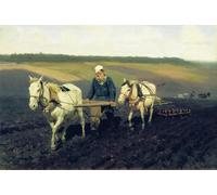 HRJUBWREE Famous Paintings Pictures Artwork Picture Portrait of Leo Tolstoy As a Ploughman on a Field by Il'ya Repin Photo Wall Print for Home Decor 60x90cm