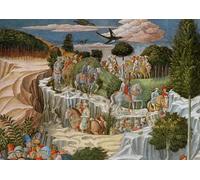 HRJUBWREE Famous Paintings Pictures Artwork Picture Procession on Animal Back Descending a Hill by Benozzo Di Lese Di Sandro Gozzoli Photo Wall Print for Office Decor 60x90cm