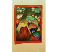 HRJUBWREE Famous Paintings Pictures Artwork Picture Red Andhorse in Landscape by Marc Photo Wall Print for Home Decor 60x90cm