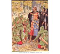 HRJUBWREE Famous Paintings Pictures Artwork Picture Robin and His Men Kneel to the King by Walter Crane Photo Wall Print for Home Decor 60x90cm