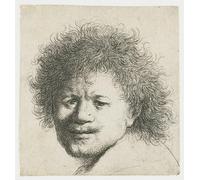 HRJUBWREE Famous Paintings Pictures Artwork Picture Self-portrait with long bushy hair: head only by Rembrandt van Rijn Photo Wall Print for Home Decor 60x90cm