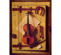 HRJUBWREE Famous Paintings Pictures Artwork Picture Still Life Violin and Music by William Michael Harnett Photo Wall Print for Home Decor 60x90cm