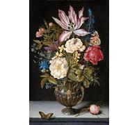 HRJUBWREE Famous Paintings Pictures Artwork Picture Still Life with Flowers by Ambrosius the Elder Bosschaert Photo Wall Print for Office Decor 60x90cm