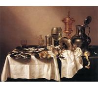 HRJUBWREE Famous Paintings Pictures Artwork Picture Still-life with Goblet by Willem Claesz Heda Photo Wall Print for Home Decor 60x90cm