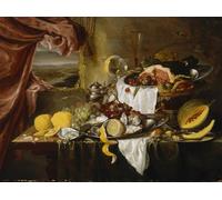 HRJUBWREE Famous Paintings Pictures Artwork Picture Still Life with Imaginary View by Jan Davidsz De Heem Photo Wall Print for Home Decor 60x90cm