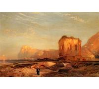 HRJUBWREE Famous Paintings Pictures Artwork Picture Temple of Venus Castle of Baiae by Thomas Moran Photo Wall Print for Home Decor 60x90cm