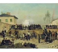 HRJUBWREE Famous Paintings Pictures Artwork Picture the Battle of Villejuif Siege of Paris by Jean Baptiste Edouard Detaille Photo Wall Print for Home Decor 60x90cm