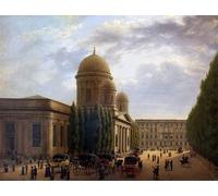 HRJUBWREE Famous Paintings Pictures Artwork Picture the Berlin Cathedral by Carl Georg Adolph Hasenpflug Photo Wall Print for Home Decor 60x90cm