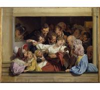 HRJUBWREE Famous Paintings Pictures Artwork Picture the Effect of Melodrama a Young Woman Faints by Louis Leopold Boilly Photo Wall Print for Home Decor 60x90cm