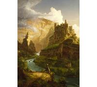 HRJUBWREE Famous Paintings Pictures Artwork Picture the Fountain of Vau by Thomas Cole Photo Wall Print for Office Decor 60x90cm