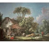 HRJUBWREE Famous Paintings Pictures Artwork Picture The morning by François Boucher Photo Wall Print for Office Decor 60x90cm